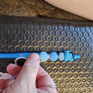 Squishing square snake blue pen #49